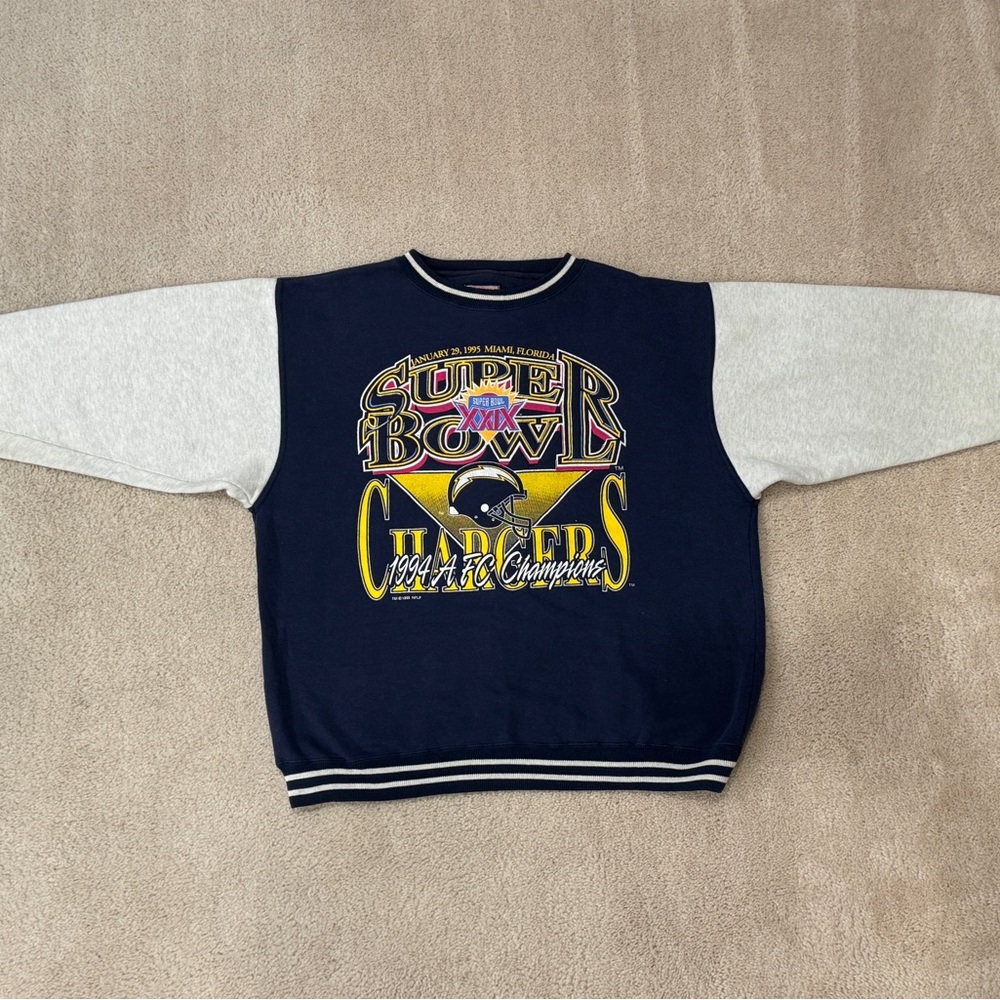 San Diego Chargers Super Bowl Graphic Crewneck Sweater Los Angeles Chargers - Picture 7 of 7
